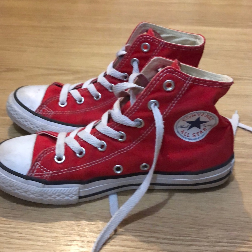 Red high top converse